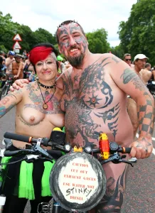 World Naked Bike Ride 2014 in London, England