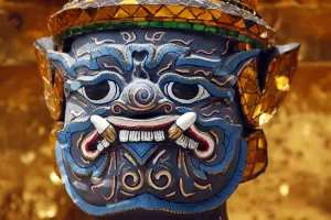 Emerald: Yaksha Demon Statue at the Grand Palace Complex, Wat Phra Kaew, Bangkok