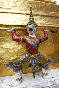Emerald: Yaksha Demon Statue at the Grand Palace Complex, Wat Phra Kaew, Bangkok