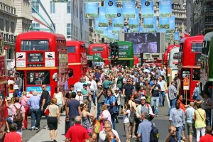Year of the Bus Cavalcade in Regent Street, London, England