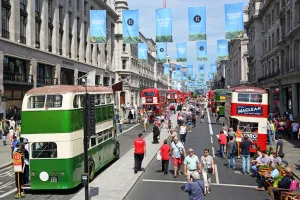 Year of the Bus Cavalcade in Regent Street, London, England