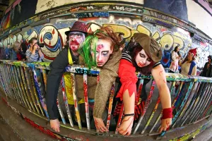 March: Zombies invade London on World Zombie Day in London, England